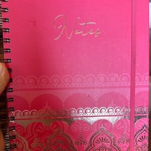Pink Spiral Notebook with Silver Accents